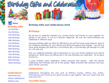 Tablet Screenshot of birthdaygiftsandcelebrations.com